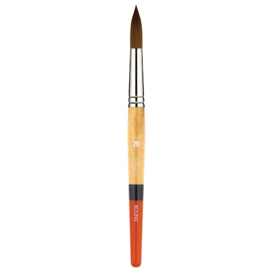Princeton&#x2122; Snap!&#x2122; Series 9650 Gold Taklon Short Handle Round Brush